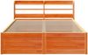 vidaXL Massivholzbett mit Kopfteil Wachsbraun 135x190 cm Kiefer 3307100 Bild 4