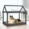 vidaXL Hundebett 101 x 70 x 90 cm Massivholz Kiefer, Grau Bild 3