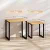 Couchtisch 2er-Set, B 60/50 x T 50 x H 60/54 cm, platzsparend stapelbar, Holzoptik mit Metallrahmen Bild 4