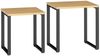 Couchtisch 2er-Set, B 60/50 x T 50 x H 60/54 cm, platzsparend stapelbar, Holzoptik mit Metallrahmen Bild 5