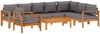 vidaXL 6-tlg. Garten-Sofagarnitur mit Kissen Massivholz Akazie 3214864 Bild 2