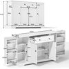 Merax Multifunktionales Küchenbuffet – 138 cm Sideboard mit Schublade, Regaltüren & verstellbaren Einlegeböden – Modernes Design mit Kippschutz, Weiß Bild 4