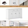 Merax Multifunktionales Küchenbuffet – 138 cm Sideboard mit Schublade, Regaltüren & verstellbaren Einlegeböden – Modernes Design mit Kippschutz, Weiß Bild 5