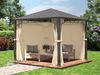 Gartenpavillon 3x3 m Stahldach Hardtop 4 Seitenteile in Champagner, Pfosten 9x9 cm Bild 3
