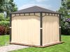 Gartenpavillon 3x3 m Stahldach Hardtop 4 Seitenteile in Champagner, Pfosten 9x9 cm Bild 4