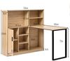 Schreibtisch 100 cm in Holzoptik mit schwarzen Metallbeinen, mit Stauraum und Regal Bild 3