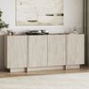 Modern Console Table, Travertine Color, 180 x 80 x 45 cm | 100% Melamine Coated Particle Board, 18 mm Thick | Features Soft-Close Hinges & Numerous Shelves | Stylish Addition to Any Home Décor Bild 2