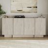 Modern Console Table, Travertine Color, 180 x 80 x 45 cm | 100% Melamine Coated Particle Board, 18 mm Thick | Features Soft-Close Hinges & Numerous Shelves | Stylish Addition to Any Home Décor Bild 3