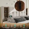 Merax Doppelbett mit Kabellosem Laden USB C& 4 Schubladen , Polsterbett Beleuchtung Bettgestell 160x200cm, Beige Samt (Ohne Matratze) Bild 5