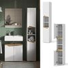 Badschrank Marelle Weiß/Artisan 30 x 180 cm mit Türen, und offenen Fächern Vicco Bild 2
