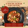 Krustenzauber Wok 30cm Wokpfanne Induktion voreingebrannt mit Wokwender und Wokring Bild 3