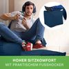 Green Bean® Bean Bag-Sitzsack + Hocker, 2er-Set, waschbar & schmutzabweisend, Polyester / PVC, EPS-Füllung, Dunkelblau Bild 4