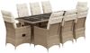 vidaXL 9-tlg. Garten-Bistro-Set mit Kissen Beige Poly Rattan 3277246 Bild 2