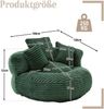 Sofa Sitzsack 108x108x52 cm Emerald Cordstoff mit hoher Rückenlehne und Armlehnen Bild 5
