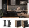 Küchenunterschrank R-Line Schwarz Hochglanz 60 cm AP Marmor Vicco Bild 2
