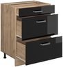 Küchenunterschrank R-Line Schwarz Hochglanz 60 cm AP Marmor Vicco Bild 4