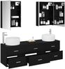 vidaXL Badezimmermöbel-Set 5 pcs Schwarze Eiche Ingenieurholz und Glas 3407008 Bild 3