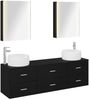 vidaXL Badezimmermöbel-Set 5 pcs Schwarze Eiche Ingenieurholz und Glas 3407008 Bild 2
