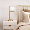 ZMH Tischlampe Wohnzimmer Modern Nachttischlampe - Tischleuchte Gold aus Weiß Glas E27 Fassung Industrial Nachttischleuchte Metall Design nachttischlampe mit Schalter für Schlafzimmer Büro Bild 5