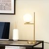 ZMH Tischlampe Wohnzimmer Modern Nachttischlampe - Tischleuchte Gold aus Weiß Glas E27 Fassung Industrial Nachttischleuchte Metall Design nachttischlampe mit Schalter für Schlafzimmer Büro Bild 4
