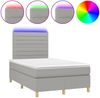 vidaXL Boxspringbett mit Matratze & LED Hellgrau 120x190 cm Stoff 3270253 Bild 2