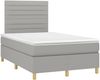 vidaXL Boxspringbett mit Matratze & LED Hellgrau 120x190 cm Stoff 3270253 Bild 3