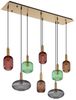 Pendelleuchte, messing, Glas mehrfarbig, H 125 cm Bild 3