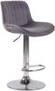 2er Set Barhocker Lentini, drehbar, Dunkelgrau, Chrom, Samt Bild 3