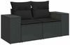 vidaXL 6-tlg. Garten-Sofagarnitur mit Kissen Schwarz Poly Rattan 3327324 Bild 4