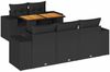 vidaXL 6-tlg. Garten-Sofagarnitur mit Kissen Schwarz Poly Rattan 3327324 Bild 2