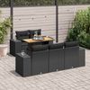 vidaXL 6-tlg. Garten-Sofagarnitur mit Kissen Schwarz Poly Rattan 3327324 Bild 1
