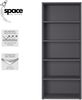bümö Space Aktenregal Holz, Mehrzweckregal 80 cm breit in Graphit - Regal für 5 OH, Büro Regal groß als Möbel für Arbeitszimmer, Büroregal, Bücherregal & Ordnerregal, SPCAR5OH547 Bild 2