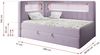 Boxspringbett mit LED, Einzelbett mit Bettkasten und Topper - JUNIOR GOLD 3 - 90x200 cm - Violet - Rechte Seite Bild 4