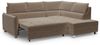 Ecksofa Schlafsofa Sofa MARNO in Stoff Vogue Taupe Ottomane Rechts Bild 3