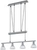 Trio Leuchten 'Levisto' höhenverstellbare LED-Zugpendelleuchte, Metall nickel matt, 4-flammig, 80cm Bild 2