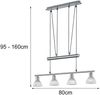 Trio Leuchten 'Levisto' höhenverstellbare LED-Zugpendelleuchte, Metall nickel matt, 4-flammig, 80cm Bild 4