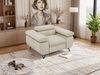 Einzelsessel, Polstersessel PETER mit verstellbaren Armlehnen und Kopfstütze, 1-Sitzer Sofa, Ohrensessel, Wellenfeder - Beige Velvet Bild 5