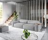 Big-Sofa Sirpio XL 270x130 cm Mikrofaser Grau mit Hocker Bild 2