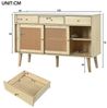 BlingBin Sideboard Kommode (1 St, Rattantür, Golden Metall Bügelgriff, Massivholzbeine), verstellbare Ablagen Bild 4