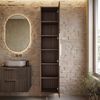Badplaats Waschbeckenunterschrank Rimini 60 x 46 cm Walnuss Braun - Hängender Badezimmerschrank mit 2 Schubladen und Hochschrank Bild 5