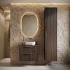 Badplaats Waschbeckenunterschrank Rimini 60 x 46 cm Walnuss Braun - Hängender Badezimmerschrank mit 2 Schubladen und Hochschrank Bild 4