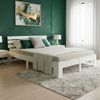 Holzbett 160x200 Bett mit Matratzen und Lattenrost Doppelbett Holzbettrahmen Weiß Massiv Holz Bild 2