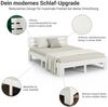 Holzbett 160x200 Bett mit Matratzen und Lattenrost Doppelbett Holzbettrahmen Weiß Massiv Holz Bild 4