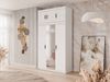 Kleiderschrank Elena 3D mit Spiegel (Farbe: Weiß, mit Schrankaufsatz) Bild 2