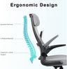 Bürostuhl Ergonomisch Mesh Klappbare Armlehnen Kopfstütze Lendenwirbelstütze Bild 5