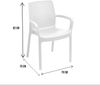 Dmora Gartenstuhl Anacleto, Gartensitzgruppe, Stuhl für Esstisch, Outdoor-Sessel mit Rattan-Effekt, 100 % Made in Italy, 54 x 60 x 82 cm, Weiß Bild 3
