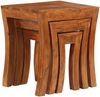 3-tlg. Couchtische-Set, Sofatische Massivholz Akazie 50x35x50 cm Braun Bild 4