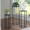 Beistelltisch 3er Set Mango Massivholz Metall Sechseckig Schwarz Wohnzimmer Bild 3