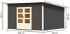 Gartenhaus Northeim 5 - 369x369 cm, 38 mm Holz terragrau, Karibu Bild 3