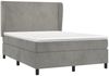 vidaXL Polsterbett mit Matratze Hellgrau 140x190 cm Samt Bild 3